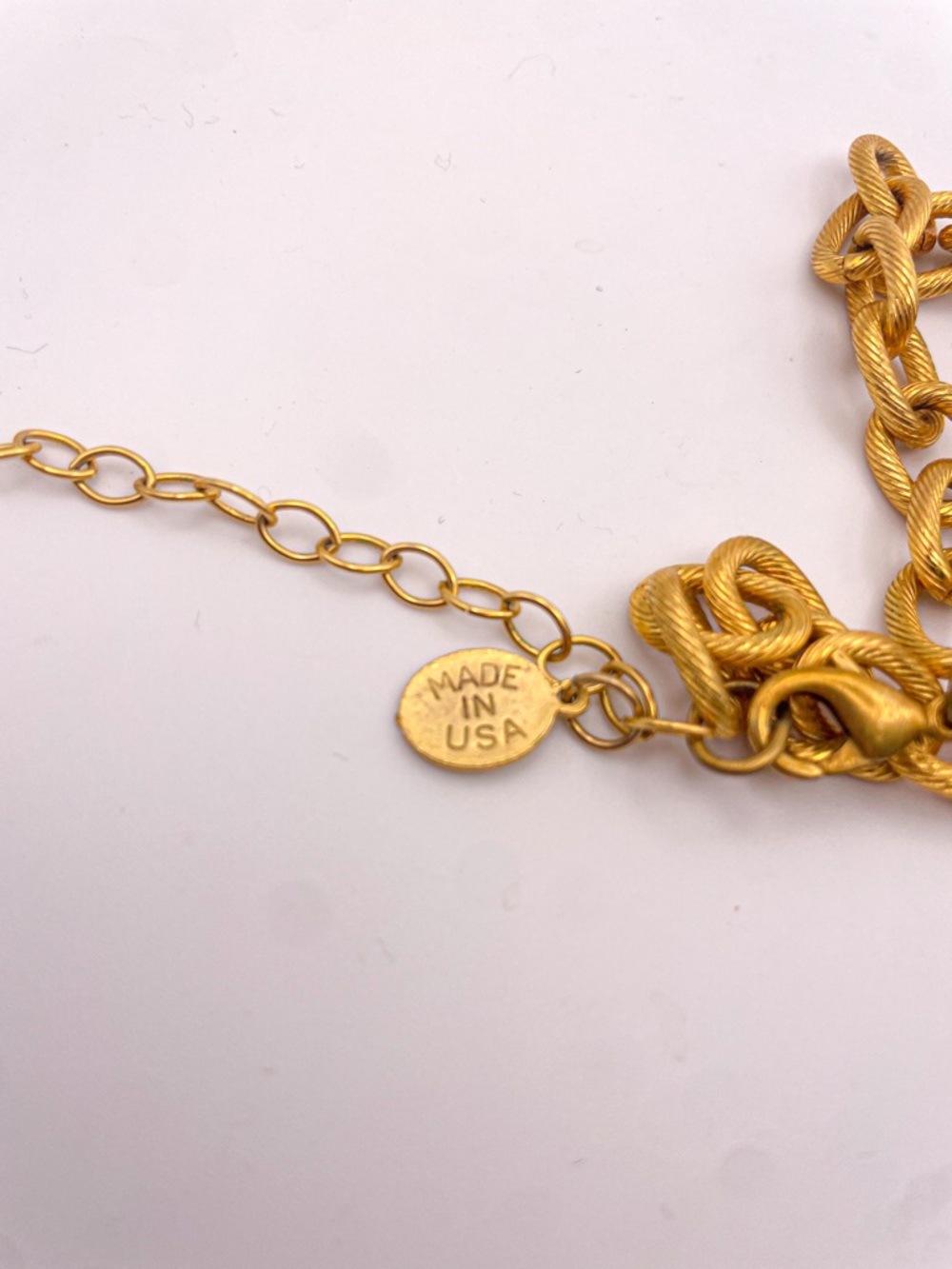 Susan Shaw Gold Plated Chain Necklace with Aqua Blue Glass Pendant - Picture 8 of 8